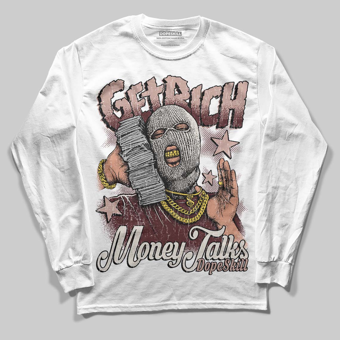 Jordan 11 “China” DopeSkill Long Sleeve T-Shirt Get Rich Graphic Streetwear - White