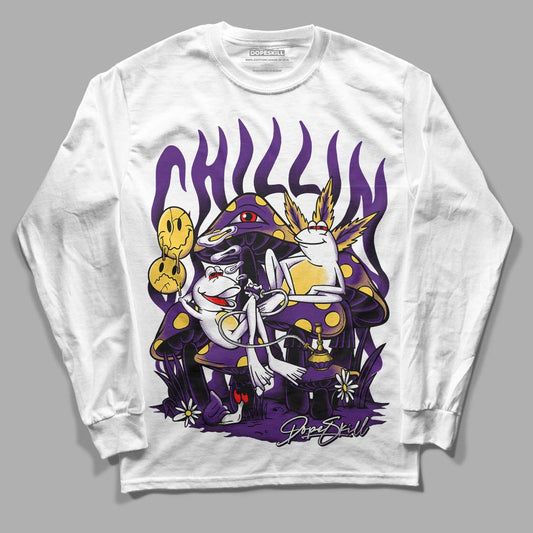 Jordan 12 “Field Purple” DopeSkill Long Sleeve T-Shirt Chillin Graphic Streetwear - White 