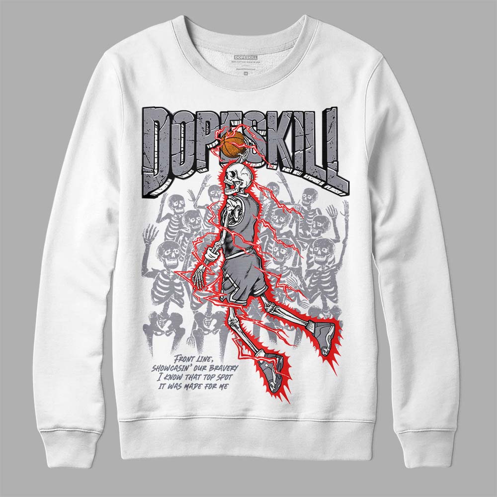Jordan 14 Retro 'Stealth' DopeSkill Sweatshirt Thunder Dunk Graphic Streetwear - White