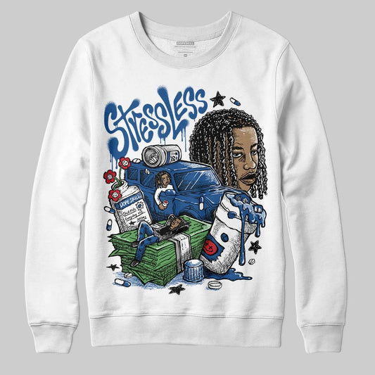 Jordan 1 Low OG “Storm Blue” DopeSkill Sweatshirt Stressless Graphic Streetwear - White
