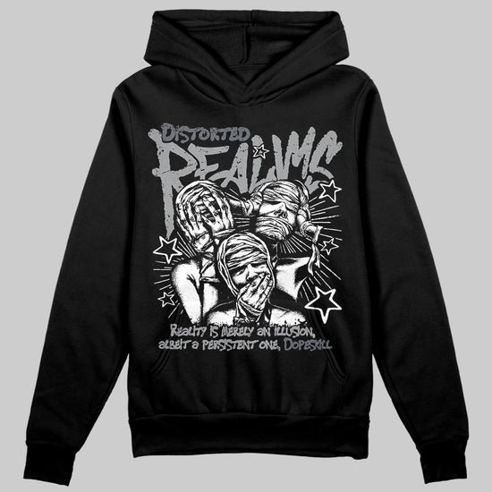 Jordan 5 Retro Wolf Grey (2026) DopeSkill Hoodie Sweatshirt Distorted Realms Graphic Streetwear - Black