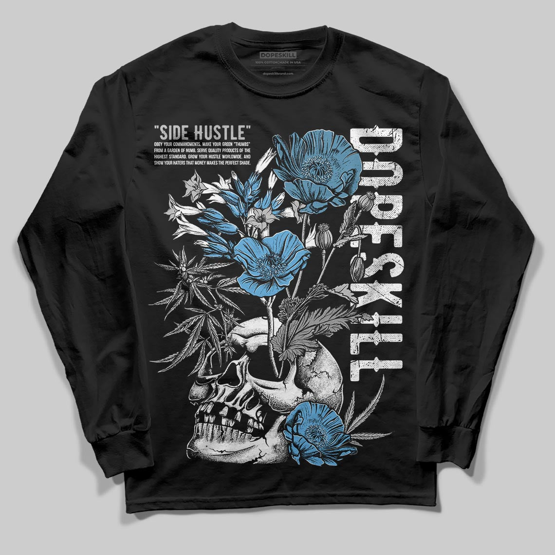 Jordan 10 OG “Steel” DopeSkill Long Sleeve T-Shirt Side Hustle Graphic Streetwear - Black