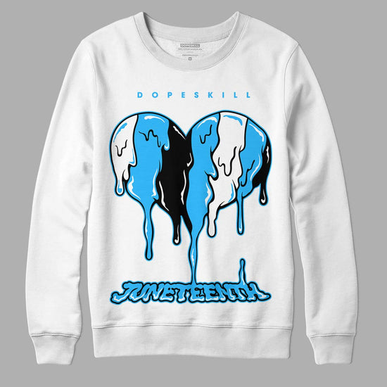 Jordan 1 High Retro OG “University Blue” DopeSkill Sweatshirt Juneteenth Heart Graphic Streetwear - White