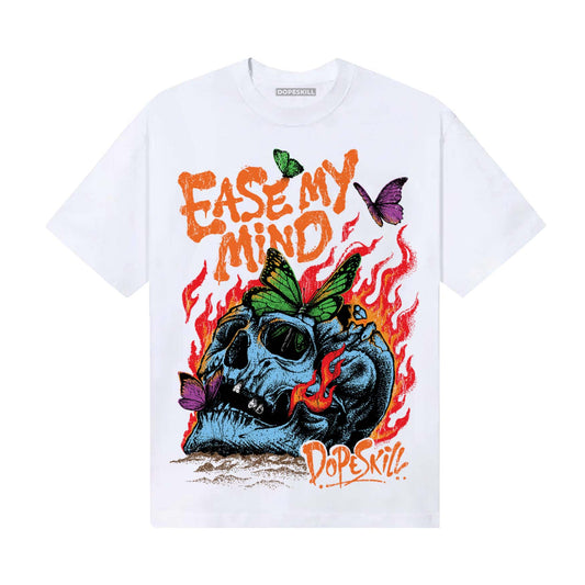 Orange, Black and White Sneakers DopeSkill T-Shirt Ease My Mind Graphic Streetwear - White