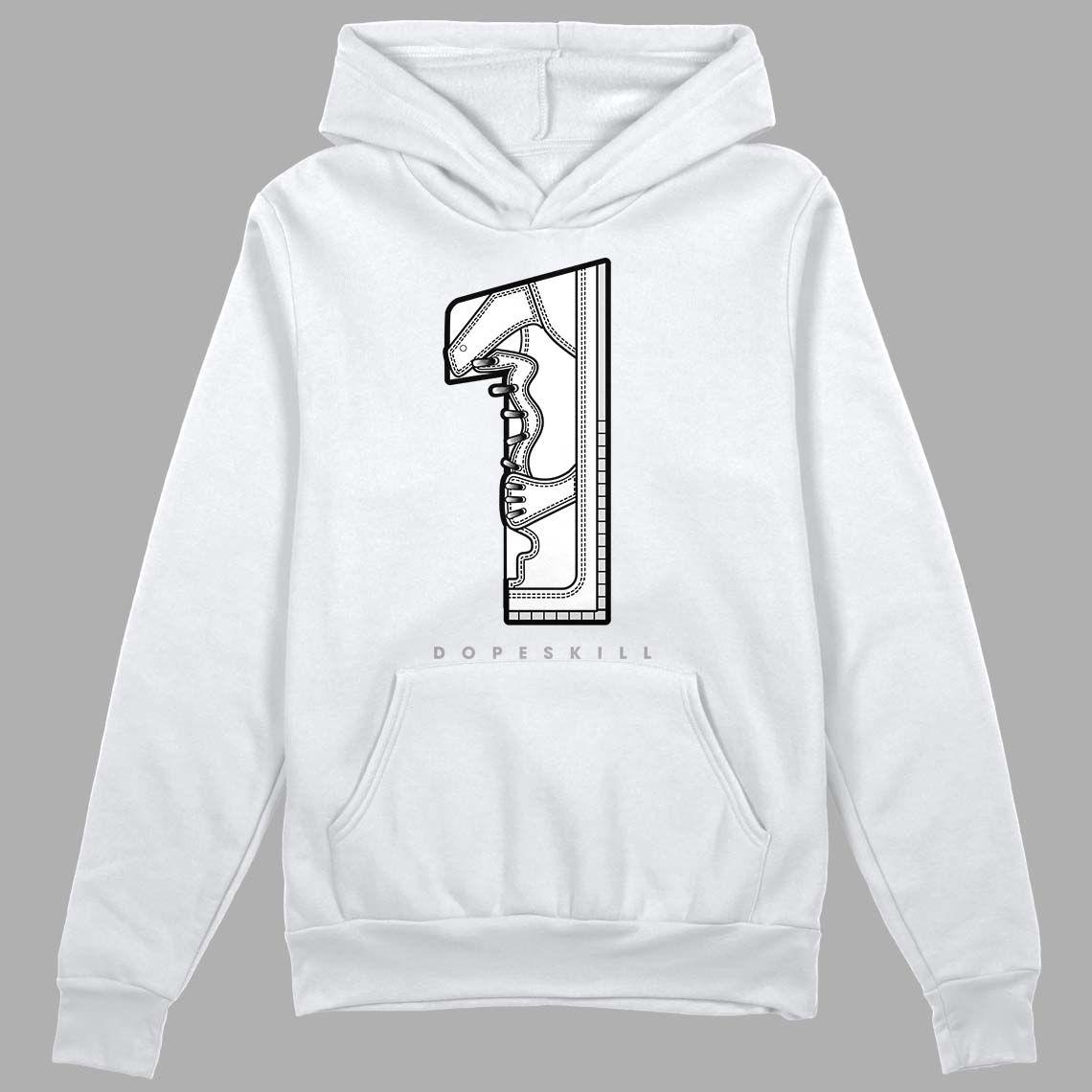 Dunk Low ‘Pure Platinum’ DopeSkill Hoodie Sweatshirt No.1 Graphic Streetwear - White