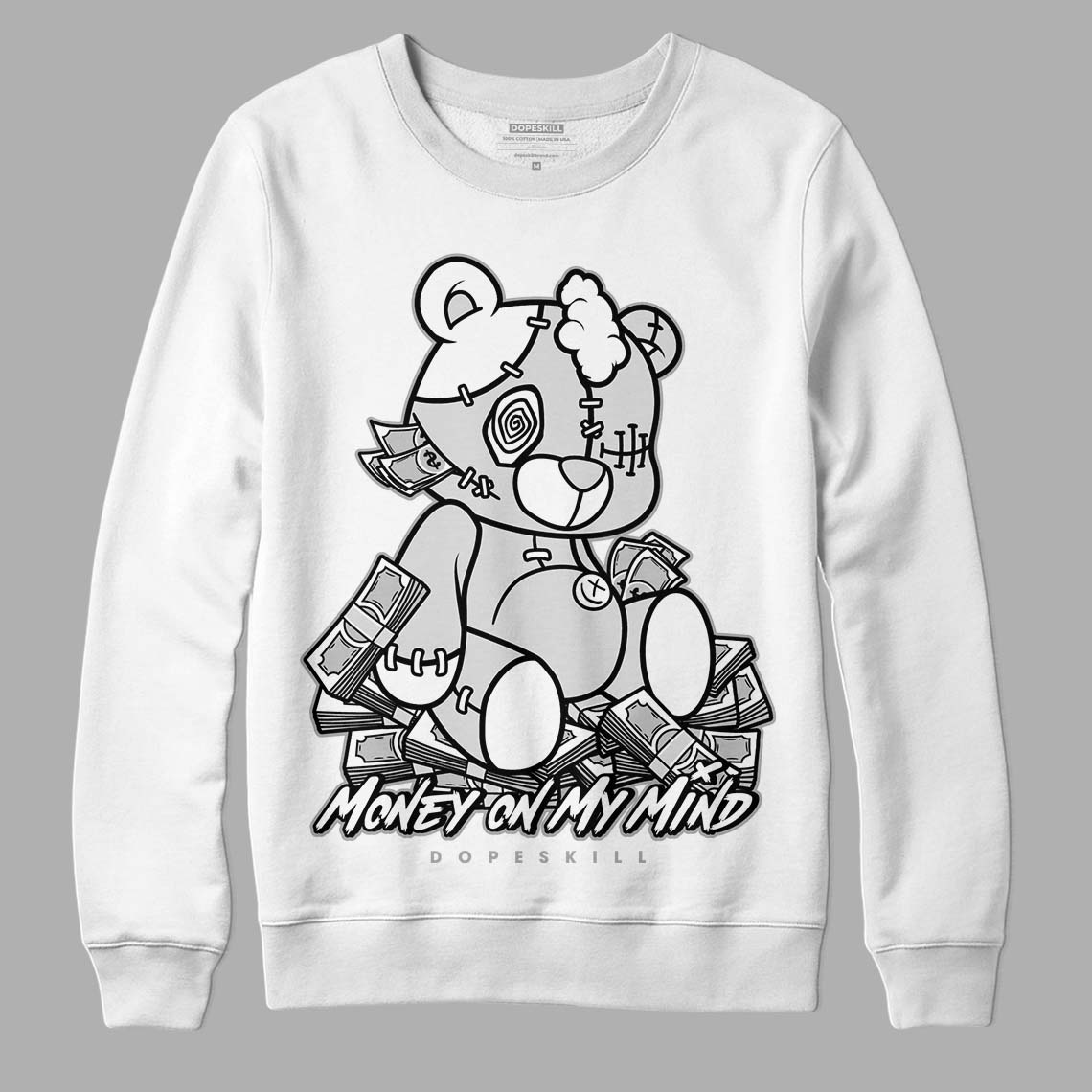 Dunk Low ‘Pure Platinum’ DopeSkill Sweatshirt MOMM Bear Graphic Streetwear - White