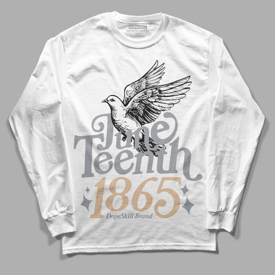 Jordan 4 Retro Frozen Moments DopeSkill Long Sleeve T-Shirt Juneteenth 1865 Graphic Streetwear - White 