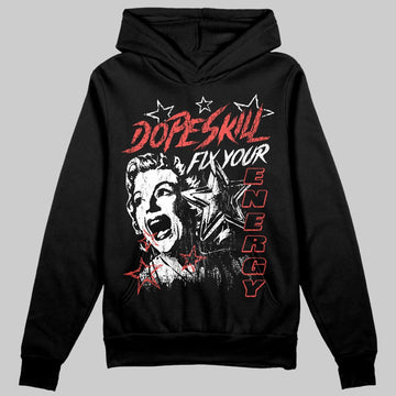 Red Sneakers DopeSkill Hoodie Fix Your Energy Graphic Streetwear - Black