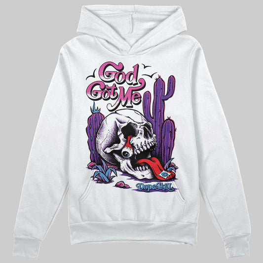 PURPLE Sneakers DopeSkill Hoodie Sweatshirt God Got Me Graphic Streetwear - White