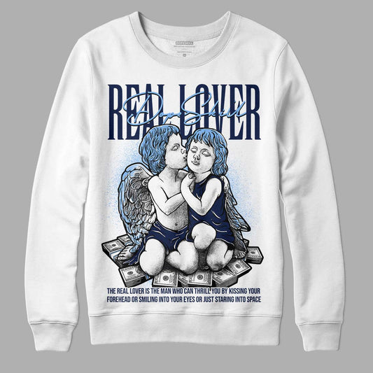 Jordan 5 Midnight Navy DopeSkill Sweatshirt Real Lover Graphic Streetwear