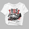 Jordan 1 Retro Low "Black Toe" DopeSkill Women's Crop Top Trust No One Graphic Streetwear - White