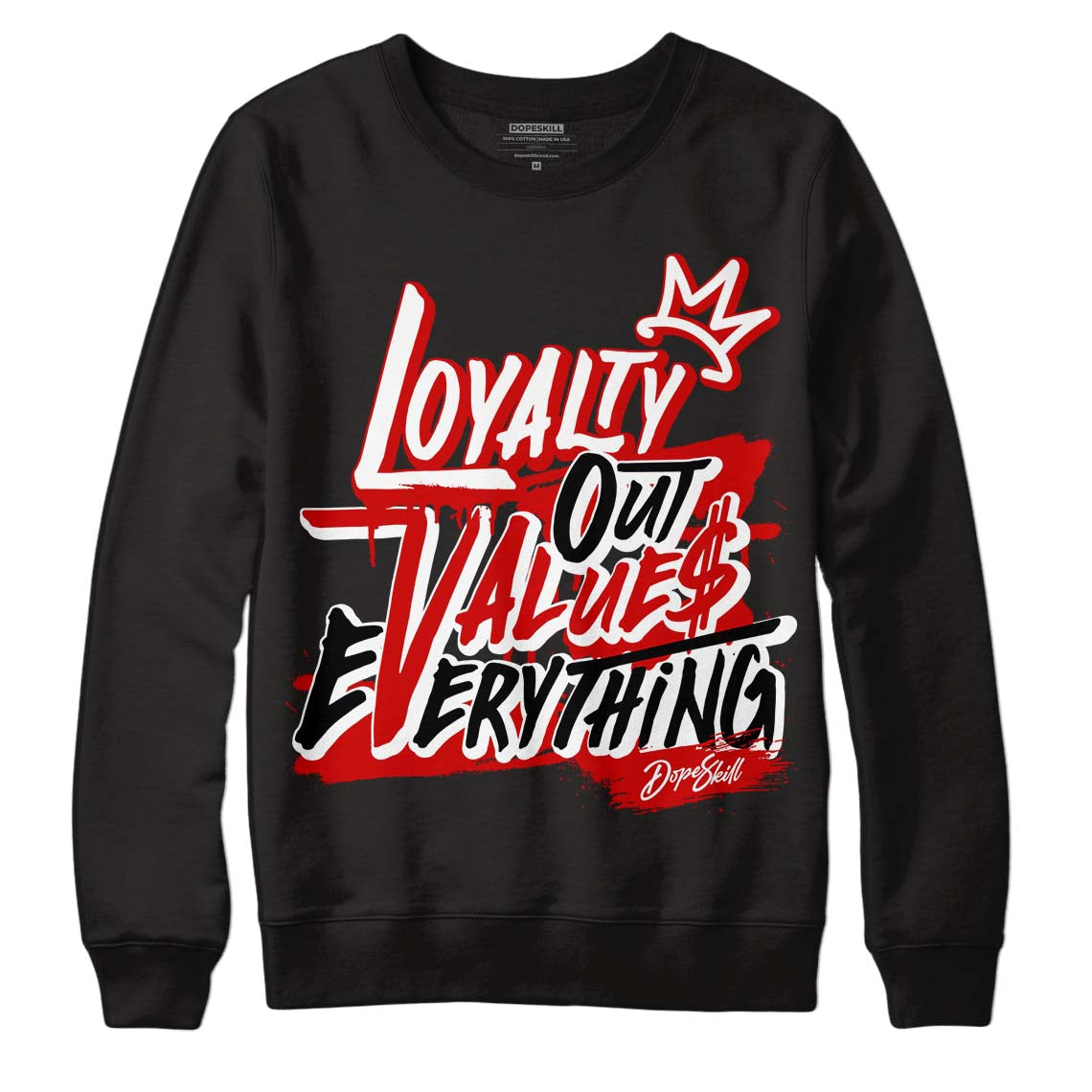 Jordan 1 Retro Low "Black Toe" DopeSkill Sweatshirt LOVE Graphic Streetwear - Black