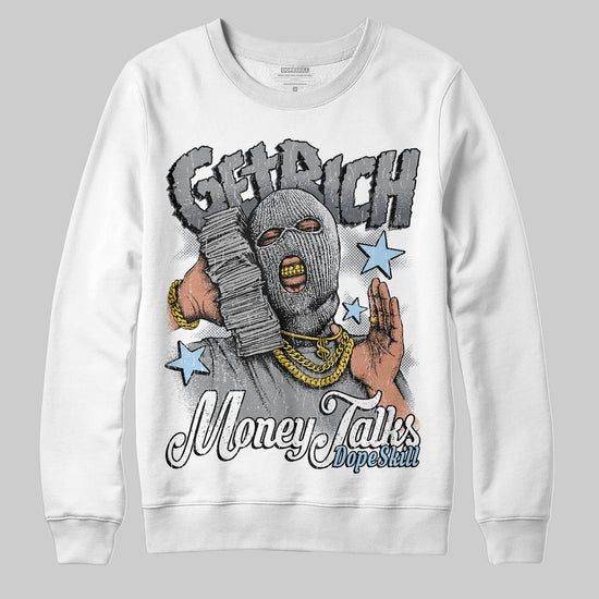 Jordan 5 Retro Wolf Grey (2026) DopeSkill Sweatshirt Get Rich Graphic Streetwear - White 