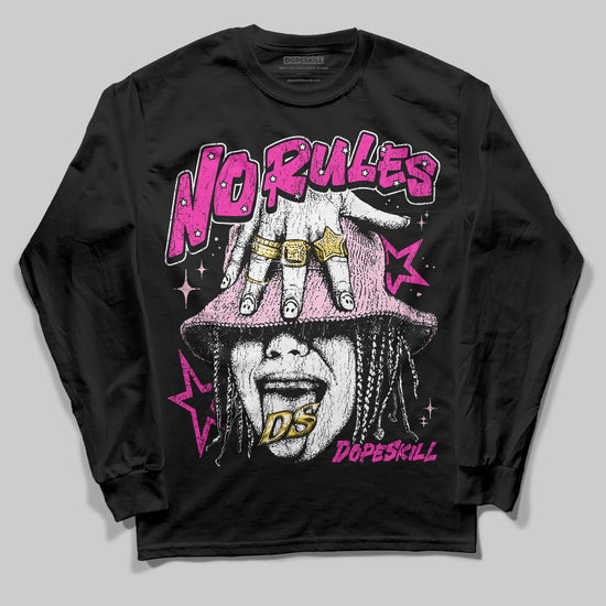 Pink Sneakers DopeSkill Long Sleeve T-Shirt No Rules Graphic Streetwear - Black