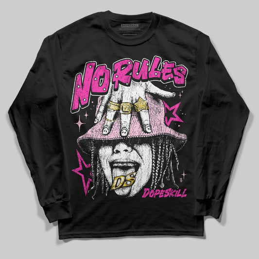 Pink Sneakers DopeSkill Long Sleeve T-Shirt No Rules Graphic Streetwear - Black