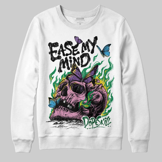 Green Sneakers DopeSkill Sweatshirt Ease My Mind Graphic Streetwear - White