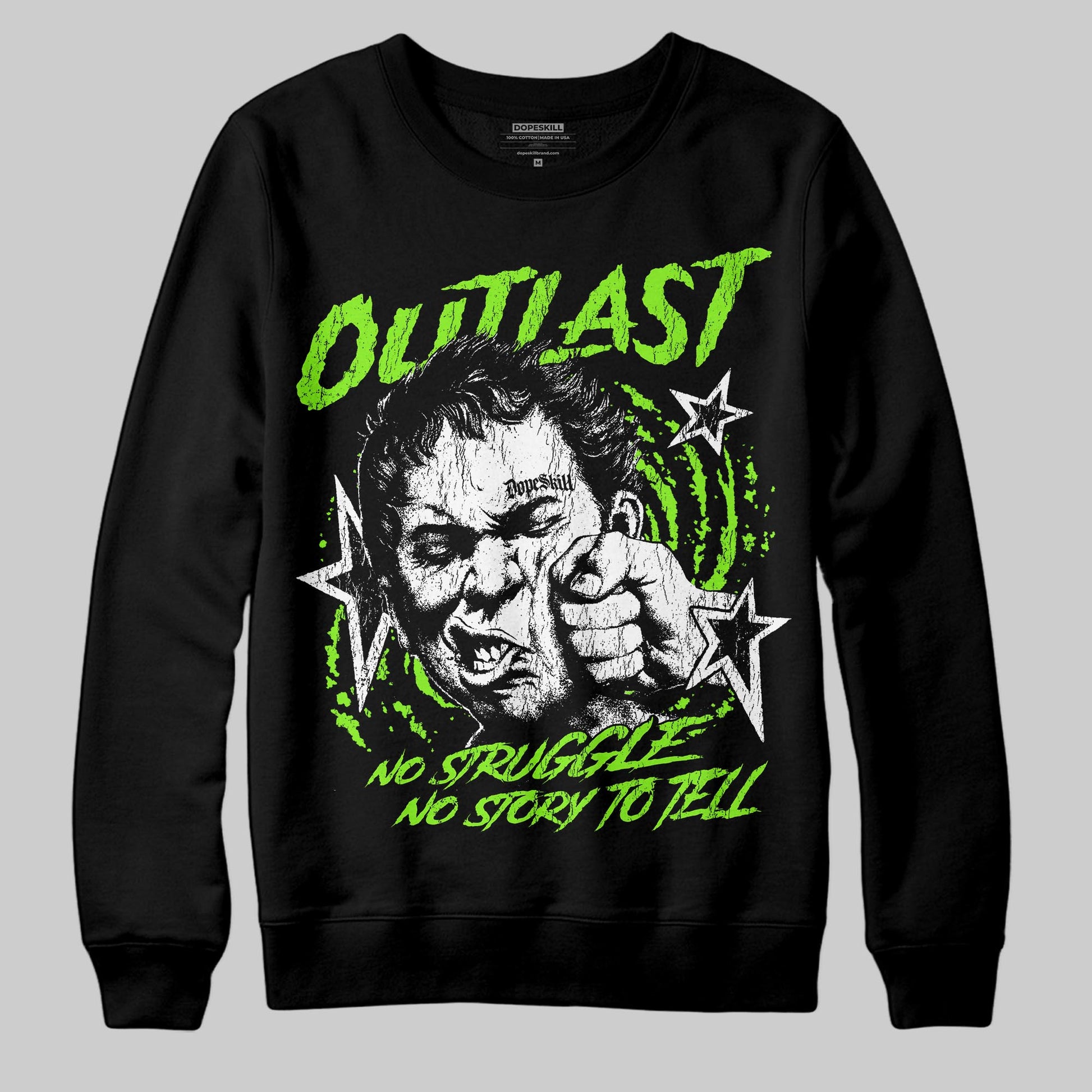 Neon Green Sneakers DopeSkill Sweatshirt Outlast Graphic Streetwear - black