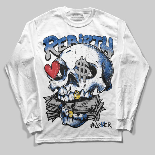 Jordan 3 "True Blue" DopeSkill Long Sleeve T-Shirt Rebirth Graphic Streetwear - White