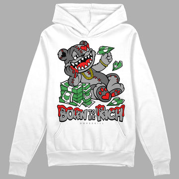 Grey Sneakers DopeSkill Hoodie Sweatshirt Born To Be Rich Graphic Streetwear - White 