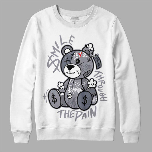 Jordan 14 Retro 'Stealth' DopeSkill Sweatshirt Smile Through The Pain Graphic Streetwear - White