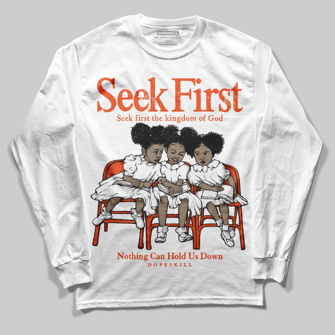 MSCHF Super Normal 2 Orange Milk DopeSkill Long Sleeve T-Shirt New Seek First Graphic Streetwear - White