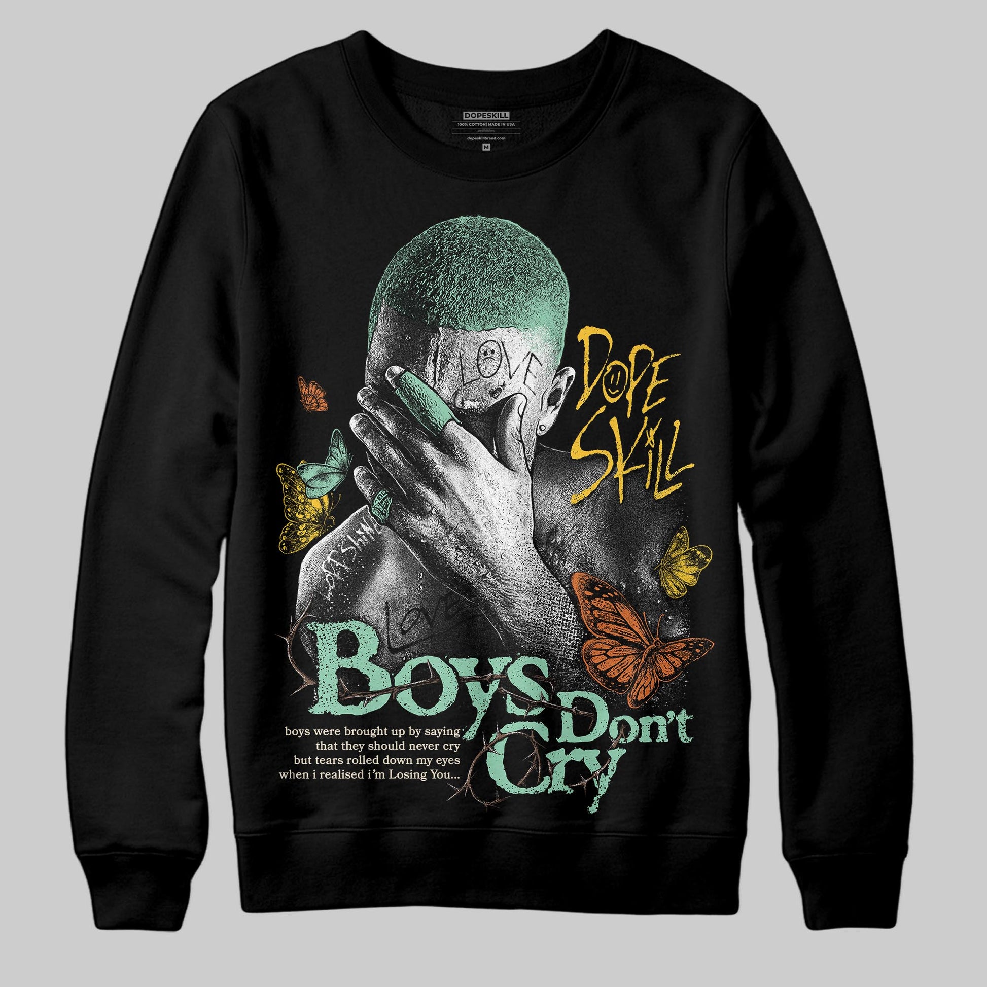 SB Dunk Low Rodeo Tourmaline DopeSkill Sweatshirt Boys Don't Cry Graphic Streetwear - Black