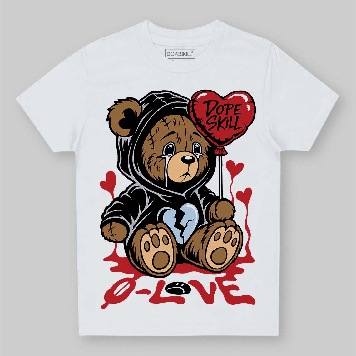 Jordan 5 Retro OG Black Metallic Reimagined DopeSkill Toddler Kids T-shirt Broken Bear Graphic Streetwear - White