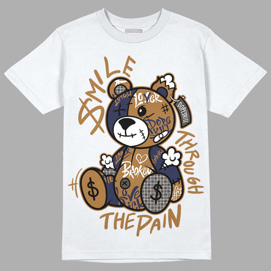 Dunk Low Premium "Tweed Corduroy" DopeSkill T-Shirt Smile Through The Pain Graphic Streetwear - White
