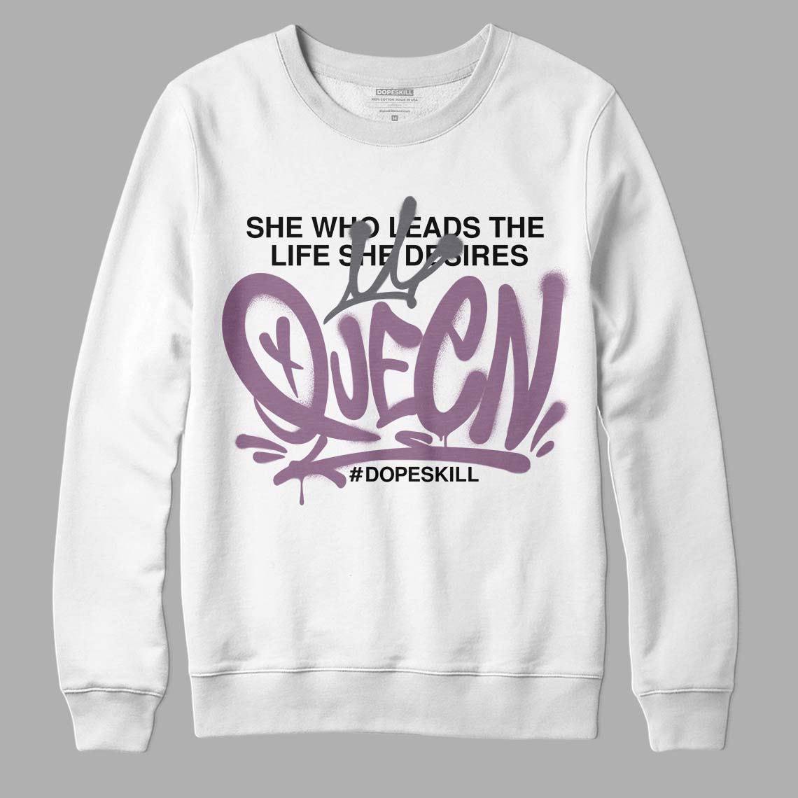 Jordan 2 “Mauve/Off-Noir” DopeSkill Sweatshirt Queen Graphic Streetwear - White 