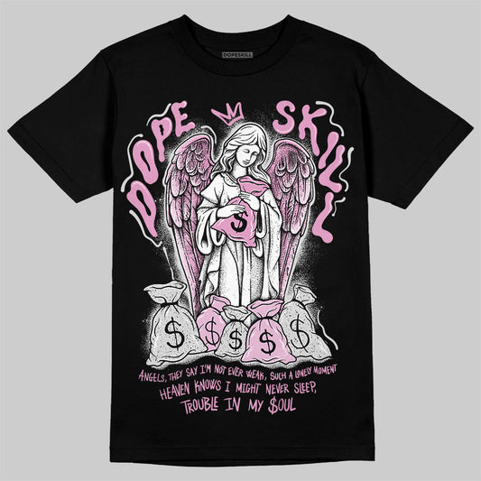 Jordan 4 WMNS “Orchid” DopeSkill T-Shirt Angels Graphic Streetwear - Black