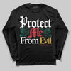 Jordan 3 Mexico 'El Vuelo' DopeSkill Long Sleeve T-Shirt Protect Me From Evil Graphic Streetwear - Black