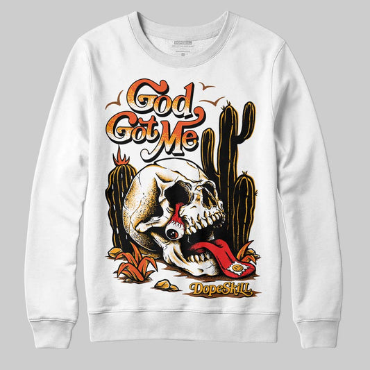 Jordan 12 Retro Black Taxi DopeSkill Sweatshirt God Got Me Graphic Streetwear - White