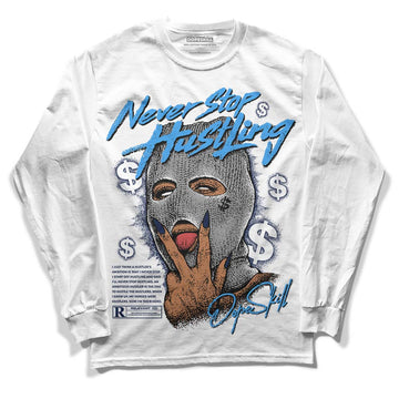 Jordan Spiz’ike Low “White/Obsidian” DopeSkill Long Sleeve T-Shirt Never Stop Hustling Graphic Streetwear - White