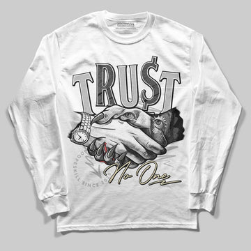 Jordan 4 Retro SE Craft Photon Dust DopeSkill Long Sleeve T-Shirt Trust No One Graphic Streetwear - White 