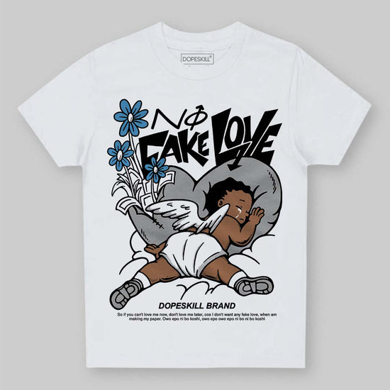 Jordan 10 OG “Steel” DopeSkill Toddler Kids T-shirt No Fake Love Graphic Streetwear - White 