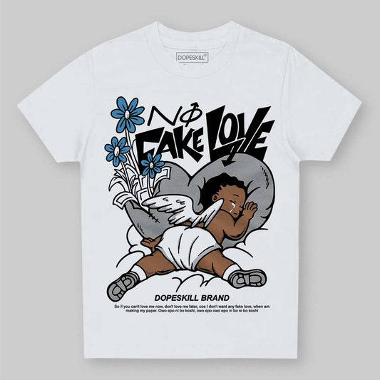 Jordan 10 OG “Steel” DopeSkill Toddler Kids T-shirt No Fake Love Graphic Streetwear - White 