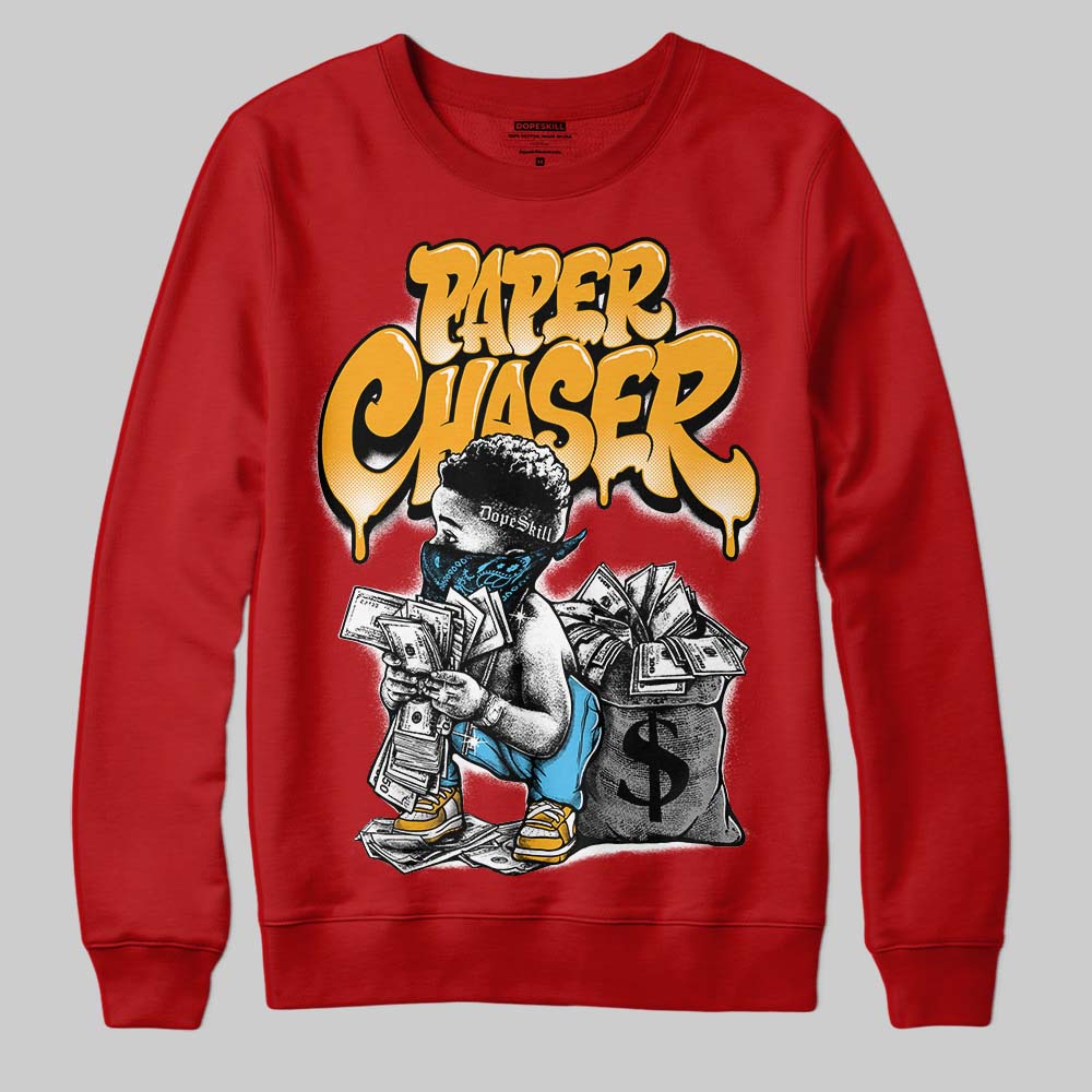 Red Sneakers DopeSkill Sweatshirt Paper Chaser Boy Graphic Streetwear - Red