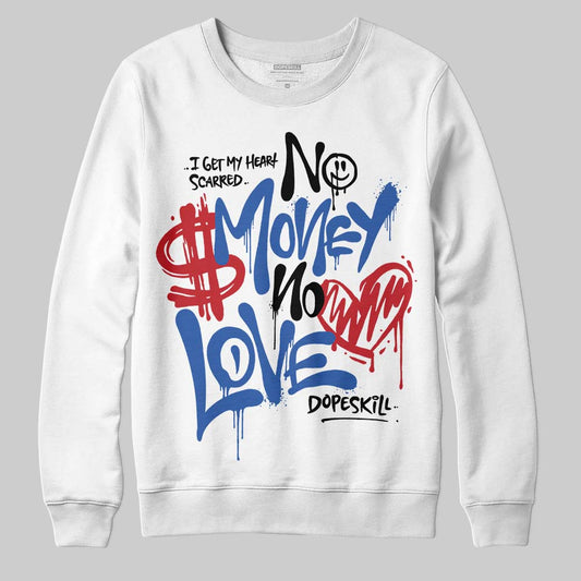 Jordan 1 Low Travis Scott x Fragment DopeSkill Sweatshirt No Money No Love Typo Graphic Streetwear - White 