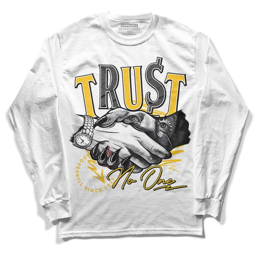 Yellow Sneakers DopeSkill Long Sleeve T-Shirt Trust No One Graphic Streetwear - White