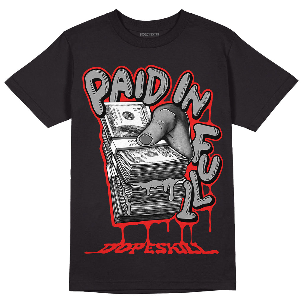 Jordan 4 Infrared DopeSkill T-Shirt Paid In Full Graphic Streetwear - Black
