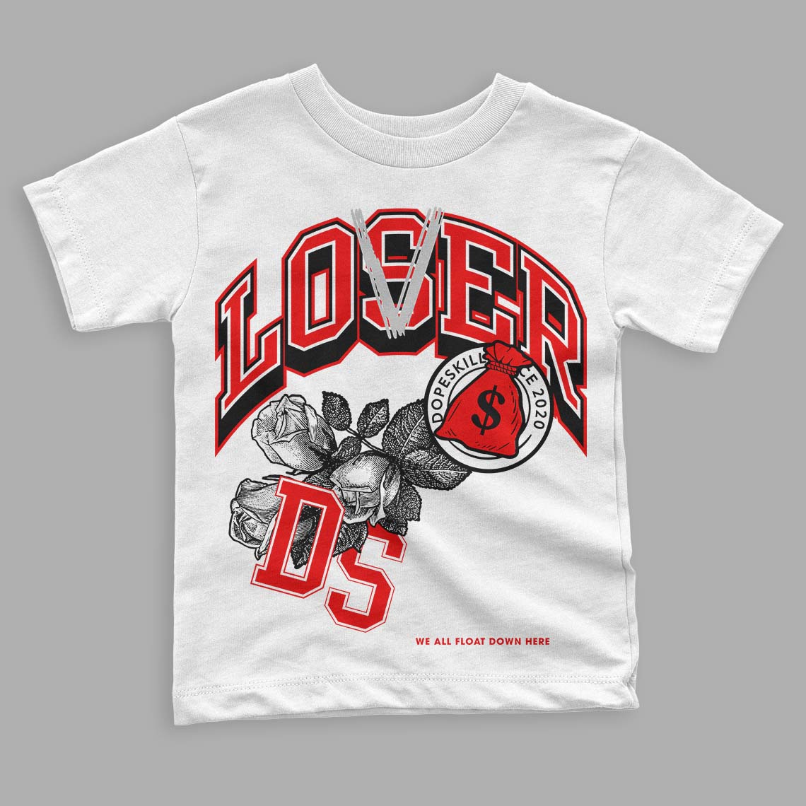 Jordan 12 “Cherry” DopeSkill Toddler Kids T-shirt Loser Lover Graphic Streetwear - White 