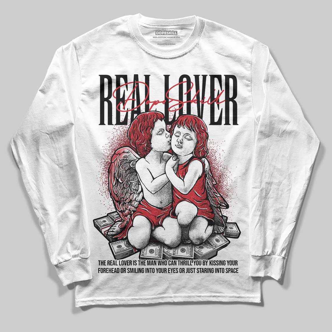 Jordan 1 High OG “Ruby” DopeSkill Long Sleeve T-Shirt Real Lover Graphic Streetwear - White