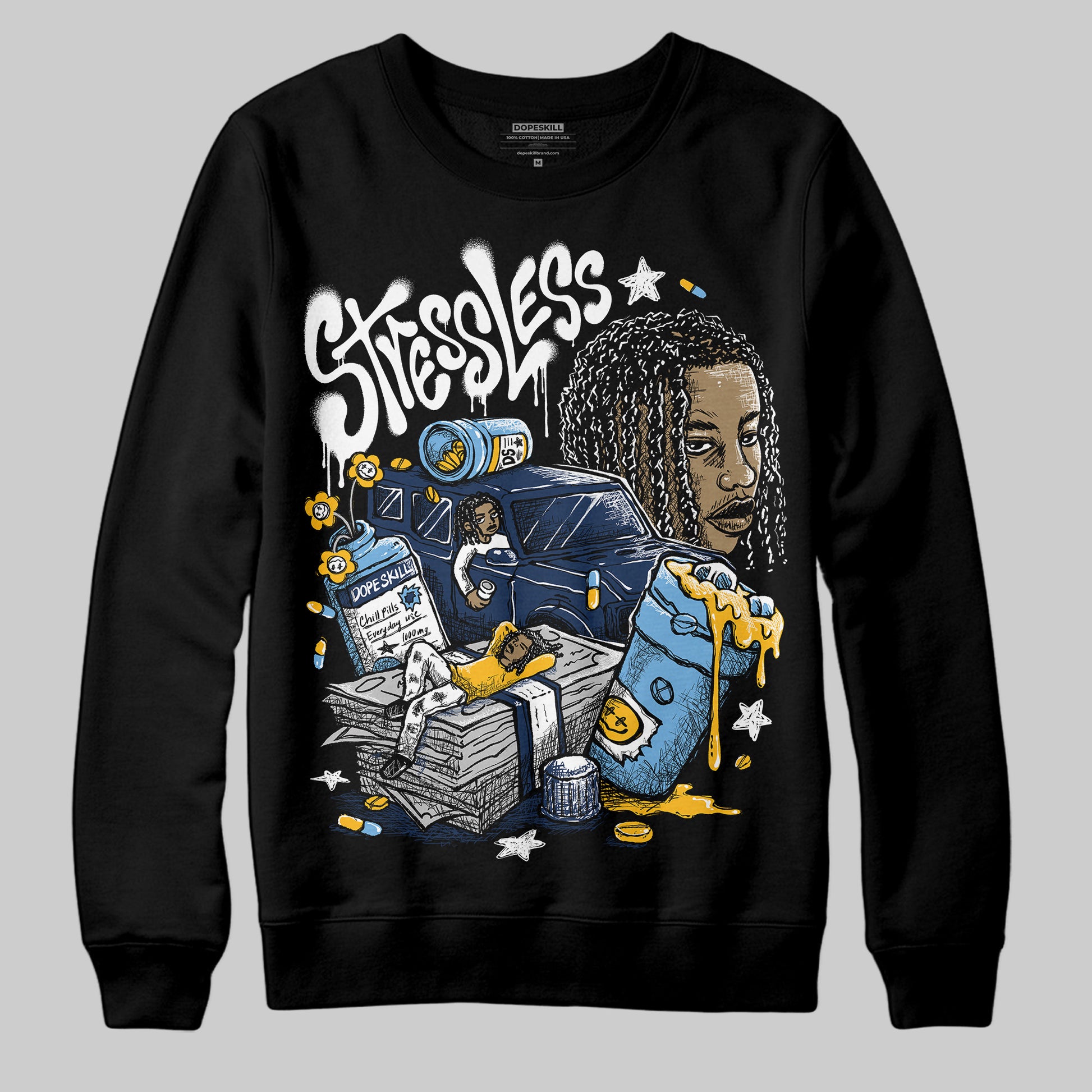 Jordan 4 Retro ‘Dunk From Above’ DopeSkill Sweatshirt Stressless Graphic Streetwear - Black