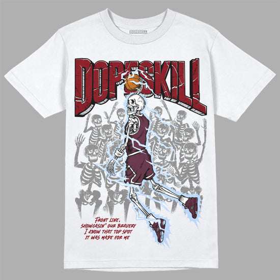 Jordan 5 Retro Burgundy (2023) DopeSkill T-Shirt Thunder Dunk Graphic Streetwear - White 