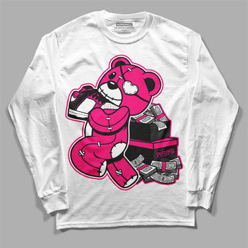 Jordan 1 Low GS “Fierce Pink” Dopeskill Long Sleeve T-Shirt Bear Steals Sneaker Graphic Streetwear - White