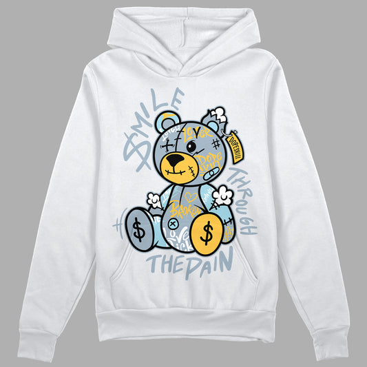 Jordan 13 “Blue Grey” DopeSkill Hoodie Sweatshirt Smile Through The Pain Graphic Streetwear - White 