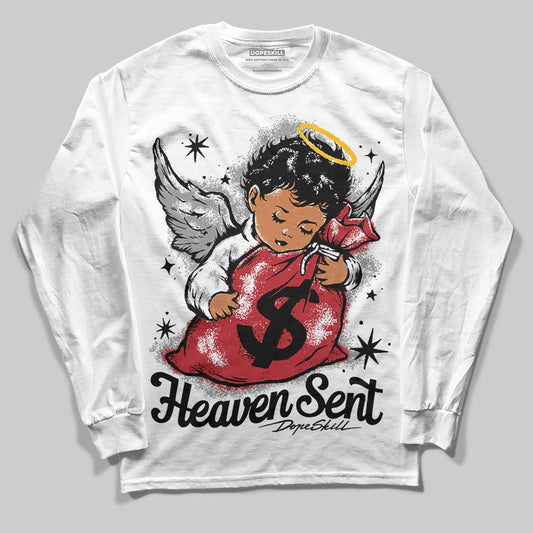 Jordan 14 Retro ‘Black Toe’ DopeSkill Long Sleeve T-Shirt Heaven Sent Graphic Streetwear - White