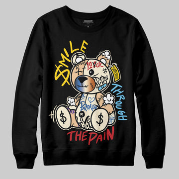 Jordan 17 Retro Low SP Infinite Archives DopeSkill Sweatshirt Smile Through The Pain Graphic Streetwear - Black