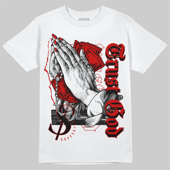 Jordan 1 Retro Low "Black Toe" DopeSkill T-Shirt Trust God Graphic Streetwear - White