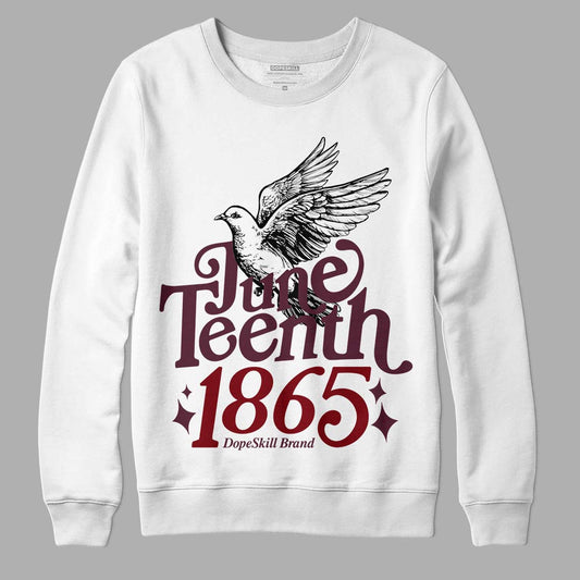 Jordan 5 Retro Burgundy (2023) DopeSkill Sweatshirt Juneteenth 1865 Graphic Streetwear - White